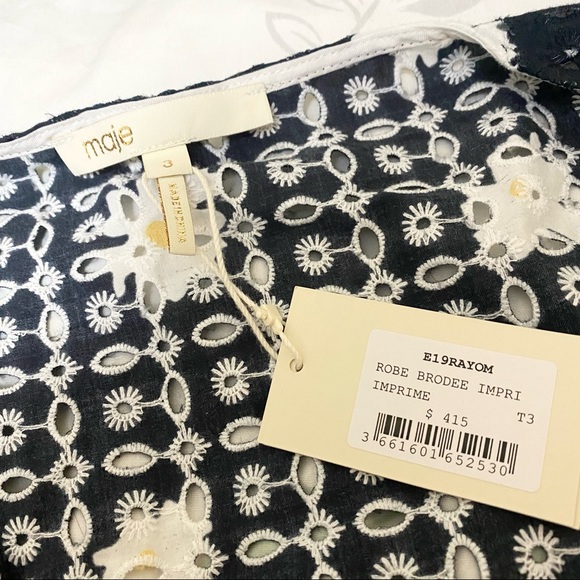 NWT - Maje Rayom Daisy Print Eyelet Dress Size 3 - Picture 5 of 8